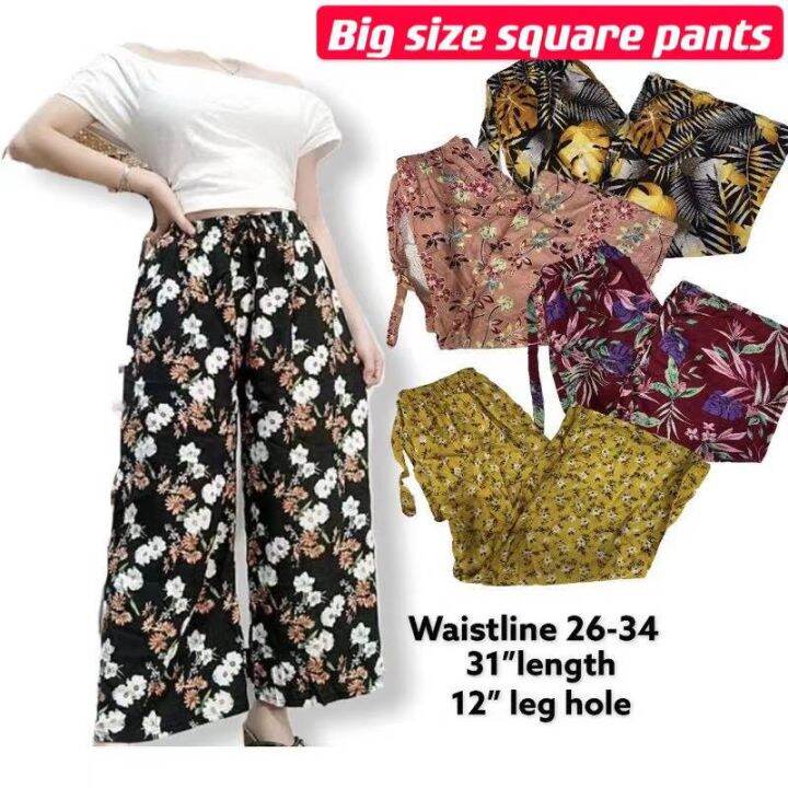 CHALLIS Square pants w/Pocket (CAN FIT UP TO 2XL) Lazada PH