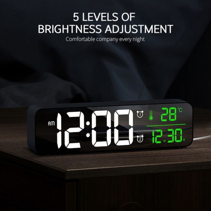 นาฬิกาปลุกดิจิตอลมีไฟ-led-ตั้งโต๊ะสําหรับตกแต่งบ้าน-x78