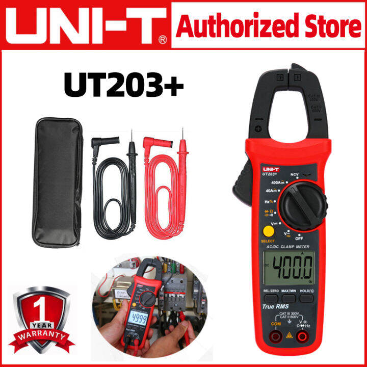 （Ready Stock）UNIT UT203+True RMS Digital Clamp Meter, 400A 600V NCV