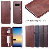 ☂◊ Luxury Genuine Leather Flip Case For Samsung Galaxy Note 8 9 S10 S9 S8 Plus S10E Note9 Note8 Retro Flip Cover Style Phone Cases