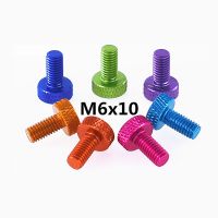 1 buah M6 x 10mm sekrup jempol aluminium Aloi sekrup kepala Knurled tangan mengencangkan sekrup mesin jempol baut