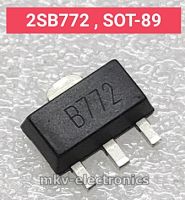 (20ตัว) B772 , 2SB772 , TRANSISTOR PNP 40V 3A SOT-89 ทรานซิสเตอร์