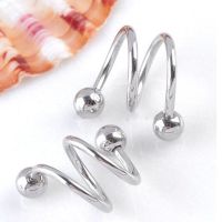 1 pair Hot sale Stainless Steel S Spiral Helix Ear Stud Lip Nose Ring Cartilage Piercing Jewelry Accessories