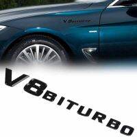 สติกเกอร์รูปลอกตรารถยนต์ข้างรถยนต์ V8 BITURBO ABS สำหรับ Mercedes Benz สีดำ