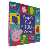 Peppa Pig: Peppa "s First 100 Words pink pig girl 100 entry words English original pig piggy child picture book flip book children English Enlightenment