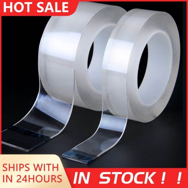 1-2-3-5m-double-sided-tape-nano-tape-reusable-waterproof-wall-sticker-non-marking-and-washable-self-adhesive-transparent-tapes