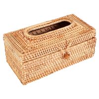 Paper Rack Rattan Tissue Box Elegant Home Decoration Handmade Desktop Tissue Container Napkin Storage Case