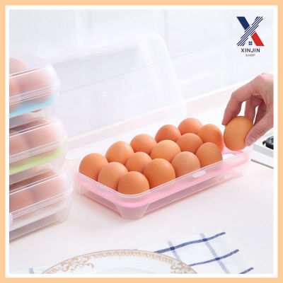 กล่องเก็บไข่ไก่ ใส่ไข่ได้ทุกขนาด กล่องเก็บไข่ ชั้นวางไข่ไก่ ที่เก็บไข่ไก่ (เก็บได้ 15 ฟอง) XLN0438