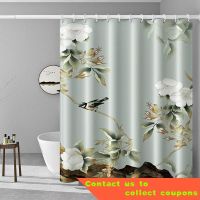 Chinese Shower Curtain Waterproof and Mildew-Proof Shower Curtain Cloth Toilet Partition Curtain Set Non-Perforated Curt