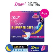 Combo 4 Băng vệ sinh Diana siêu thấm Supernight 29cm gói 04 miếng