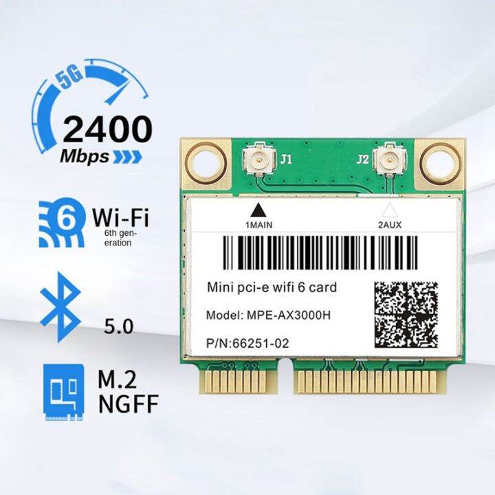 wifi-6e-ax3000h-green-wireless-network-card-plastic-wireless-network-card-bt-5-2-for-mini-pcie-wi-fi-adapter-for-desktop-laptop-win10