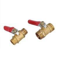 Brass Ball Valve 1/4 3/8 Male to Male BSP Thread with Red Lever Handle Connector Joint Pipe Fittings Coupling Adapter