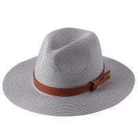 New Natural Panama Soft Shaped Straw Hat Summer Women/Men Wide Brim Beach Sun Cap UV Protection Fedora Hat