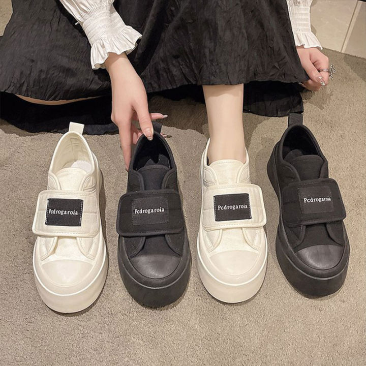 renben-รองเท้าบิสกิตแบบตีนตุ๊กแกสำหรับผู้หญิง-รองเท้าสีขาวลำลองใหม่แพลตฟอร์มรองเท้าผ้าใบรองเท้าผู้หญิง