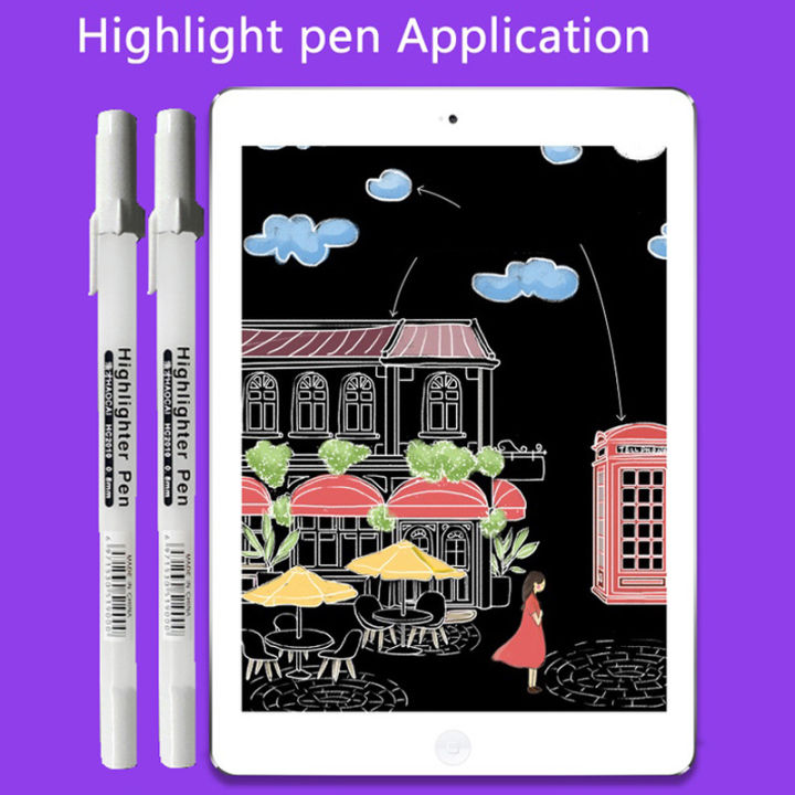 haile-5-ชิ้นสร้างสรรค์หมึกสีขาวปากกาเจล-highlight-marker-ปากกา-fine-tip-สำหรับนักเรียน-drawing-art-writing-เครื่องเขียนโรงเรียน-yrrey