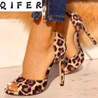 Women Pumps High Heels Woman Leopard Print Womens High Heeled Sandals Open Toe Pumps Women Party Plus Size Shoes