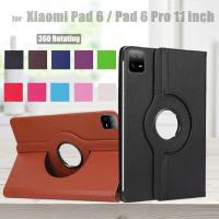 สำหรับ Redmi Pad SE 11นิ้วเคส360แม่เหล็กหมุนได้ฝาครอบขาตั้งแบบพับหนนัง PU สำหรับ Xiaomi Mi Pad 6 2023 11 "Pad 5 Pro Redmi Pad 10.61 Casing Tablet