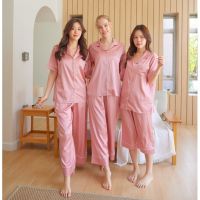 ชุดนอน Muslin pajamas  ชุดนอน  ซาติน Silk Satin ผ้านุ่มลื่น ใส่สบาย ( รุ่น T930,P930,L930)