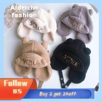 ALDRICH FASHION นุ่ม 2-8y ผ้าฝ้าย หมวกหูหมี หมวกเด็กอบอุ่นปกป้องหู หมวกเด็กปักหมวก หมวกถักเด็ก หมวก Lei Feng