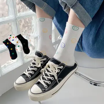 Smiley Socks Skate Socks Funny Socks Cartoon Socks Cotton Socks