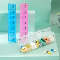 [HOT ZUQIOULZHJWG 517] แบบพกพา7วัน Pill Box Organizer Weekly Travel Pill Storage ช่องกล่องยาผู้ถือแท็บเล็ต Pill Splitter รายสัปดาห์ Pillbox