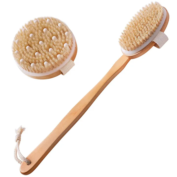Dry Brushing Body Brush Set of 2, Dry Skin Exfoliating Brush, Handle