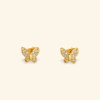 Shependence ต่างหูก้าน คริสตัลผีเสื้อ (Full Crystal Butterfly Stud Earrings)