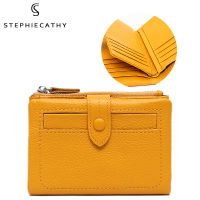 SC High Quality Leather Short Wallet For Women 2020 New Style Functional Card Holder Button Wallet Female Cowhide Coin Purse Bag