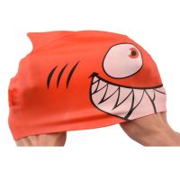 【YF】 Cartoon Swimming Cap Sharx Children Silicone Kids Waterproof Ear Protector Pool Hat for Baby Boys and Girls Equipment