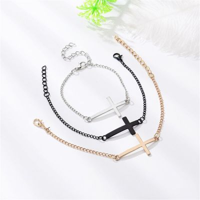Classic Simple Cross Charm Bracelets For Women Men Jesus Classic Christian Bracelet Adjustable Bride Wedding Good Luck Jewelry
