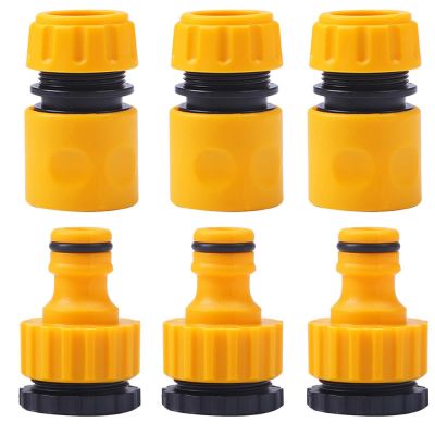 ▧℡✇ 6 Pcs ABS Garden Quick Hose Connector 1/2 End Double Male Hose Coupling Joint Adapter Extender Set For Hose Pipe Tube