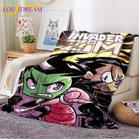 Classic Alien Print Blanket Invader ZIM Blanket Cartoon Throw Flannel Blanket for Bed Sofa Office Childrens Blanket Gifts