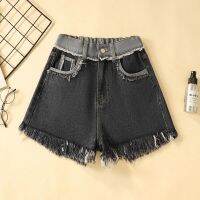 【มีไซส์ใหญ่】Plus Size Womens Elastic Waist Casual Hot Shorts Fashion Patchwork Female Denim Shorts