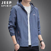 JEEP SPIRIT เสื้อกันแดดสำหรับผู้ชายเสื้อโค้ทบางสำหรับฤดูร้อนแบบใหม่กันรังสียูวีเสื้อผ้าผู้ชายกลางแจ้ง 7260~