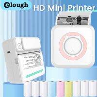 Elough Mini Printer Portable Label Thermal Printer Sticker Adhesive Pocket Photo Printing Machine Inkless Impresora Portátil Fax Paper Rolls