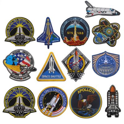 【LZ】◈卐  Apollo Project Space Badge Bordado Gancho e Loop Patches Astronauta Pano De Chapéu Militar Braçadeira De Mochila Adesivos Apliques