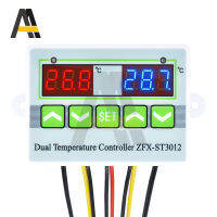 DC 12V 24V AC 110-220V ตัวควบคุมอุณหภูมิ Dual Thermostat Controller ZFX-ST3012 Temp Control Thermoregulator Control Module