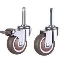 4PCS Caster Furniture Crib Heavy Duty TPE Ball Bearing Caster Plug In Universal Wheel With Brake Tube Mute