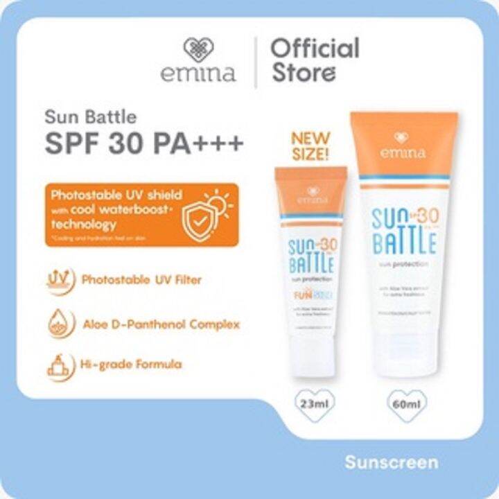 EMINA Sun Battle Sun Protection SPF 30 60ml & 23ml Lazada Indonesia