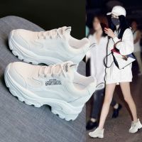 CODwuyan8340 Ready Stock ?In the spring of 2022 high rise womens shoes double mesh sports shoes versatile small white shoe2022春季内增高女鞋双网面运动鞋百搭小白鞋休闲厚底老爹鞋 增高鞋