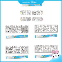 Children Drawing Roll 35x12.6 Inch Sticky DIY Painting Coloring Paper Roll Educational Toys For Boys Girls Birthday Gifts