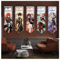 48x147ซม. genshin impact Scroll paiting hutao Ganyu แขวนแบนเนอร์ตกแต่งบ้านอะนิเมะโปสเตอร์ Wall Art ตกแต่งชายธง flah ของขวัญ