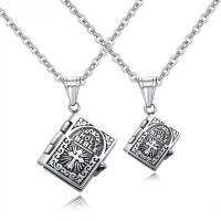 A Pair Lovers Couples Prayer Stainless Steel Necklace Men Women Can Open Lock Pendant Chain Religious Jewelry
