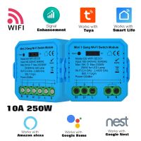 ♙⊙ Tuya WiFi Smart Switch Module Electrical Switching Breaker 1/2Gang Lighting Switch Module Mobile APP Control Alexa