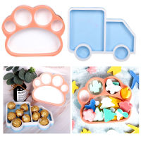 Lovely Anime Tray Silicone Mold Car Cat Paw Dish Mold Flower Plate Mold Epoxy Resin Crafts Blossom Tray Epoxy Resin Crafts Tray