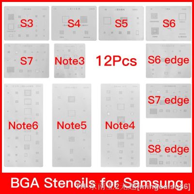 hk¤  12pcs/lot Chip BGA Reballing Kits Set Solder template for samsung S5 S6 S7 S8 NOTE3/4/5/6 high quality