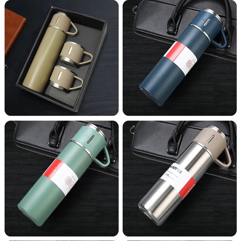 LMHBJY 304 Double Stainless Steel Vacuum Flask Gift Set Thermos Bottle  Insulated Travel Business Trip Water Bottle For Men