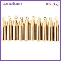 Wangzhansi 10ชิ้นกระเป๋าเหยื่อตกปลาทองแดงหมุนหินนำอุปกรณ์ถ่วงน้ำหนัก