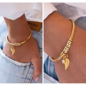 Girl gold bracelet hot sale with name