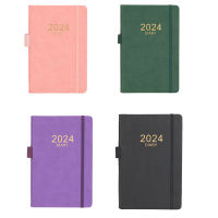 Yearly Schedule Planner Portable Notepad English 2024 Planner English Planner Daily To-do List Leather Notebook
